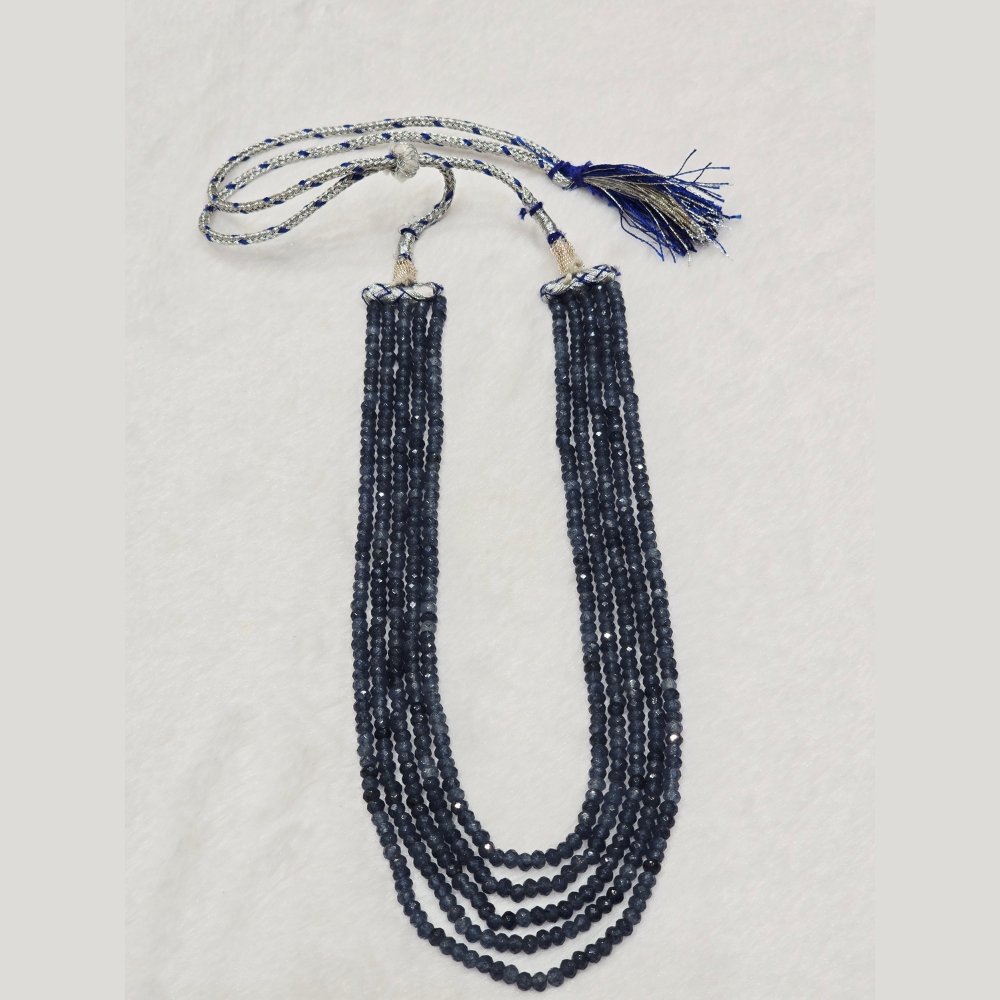 17 Natural Blue Sapphire Beaded Necklace - Image 1