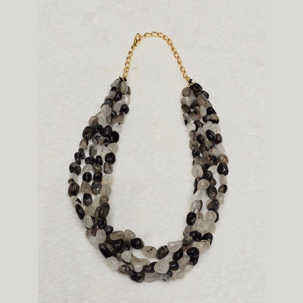 18 Black Rutile Stone Necklace - Image 1