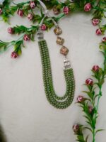 Barook with rare shade of crystals necklace