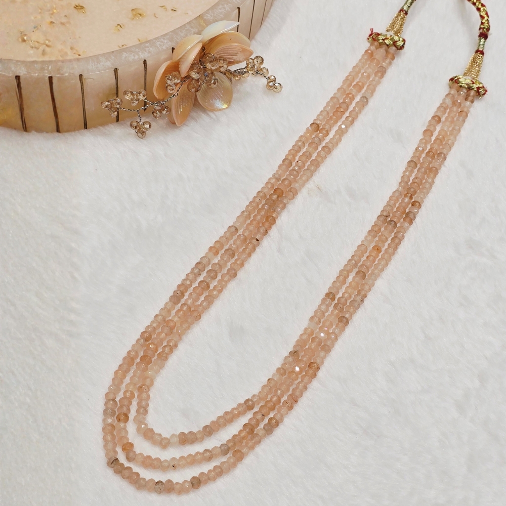 1-18.jpg Peach Beaded Necklace - Image 1