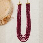 Dark Red Beaded Necklace - Image 3