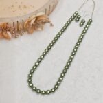Metallic Green Pearl Necklace