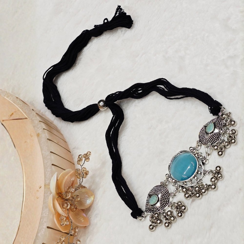 2-87.jpg Blue Oxidized Necklace - Image 1
