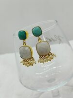 Amazonite and Real Crytals Earrings - Image 3