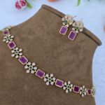 2 Gm Gold Plated Stone-Studded Necklace Set for Women