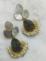 Mother of Pearl and Kynite Stone Earrings - Image 2