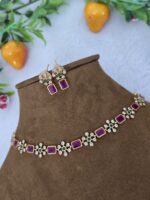 2 Gm Gold Plated Stone-Studded Necklace Set for Women - Image 3