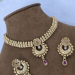 Gold Plated Stone Studded Necklace Set for Women