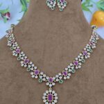 Gold Plated Stone-Studded Artificial Necklace Set for Women