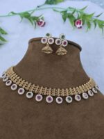 Ruby and Emerald Stone Studded Artificial Necklace Set for Women
