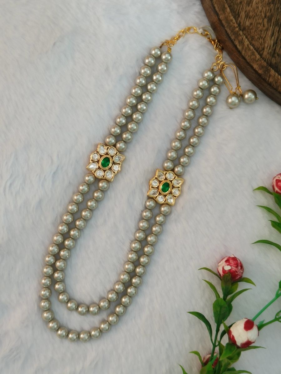 86.jpg Polki Pearl Necklace - Image 1