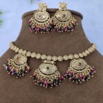 Stone-Studded Artificial Indian Necklace Set for Women