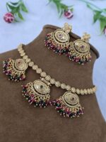 Stone-Studded Artificial Indian Necklace Set for Women - Image 4